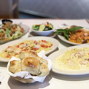 We have a wide variety of pastas, salads, and more to choose from -- and you can't forget about our famous garlic rolls!