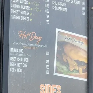 Menu as of 8/2022