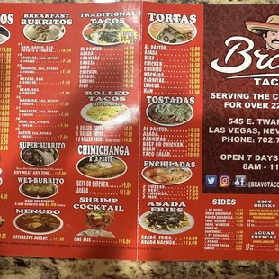 Menu front