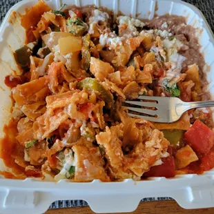 Soggy chilaquiles forgot the eggs