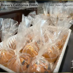 Muffins - They kind&apos;ve look like repackaged COSTCO muffins; could be my bad eyesight. HA!