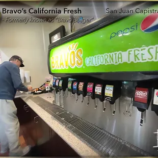 Soda fountain with free refills.