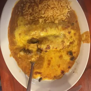 Fajita beef enchiladas