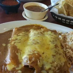 Enchiladas beef and chicken