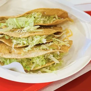 Beef crunchy tacos for happy hour and she said it was okay.  Not enough meat, too crispy, light cheese inside only.  She gave it a 3