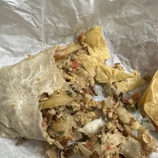 Dry nasty and bland with no green or red sauce and a Diet Coke! This is 60$ worth of BS