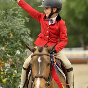 Lucas Brawley winning Champion in the Children's Ponies at the Pin Oak Charity Horse Shows.