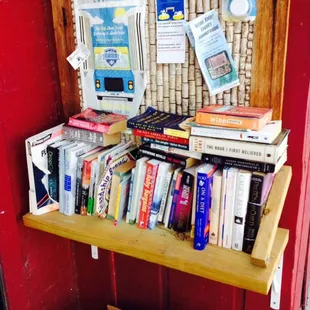 The free library outside is a nice touch.