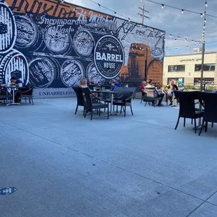 Socially distancing on the patio