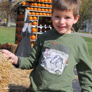 Hanging out at the pumpkin house &amp; hay bale stacks at Bray