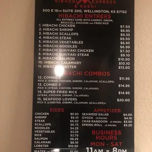 Menu (September 2020)