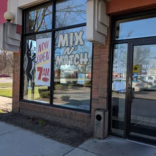 the front of the restaurant