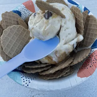 Salted Caramel Truffle With Waffle Chips.