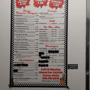 menu, burgers