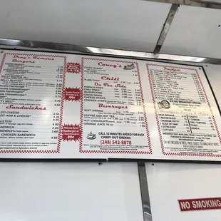menu