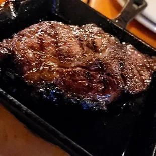 a steak in a pan