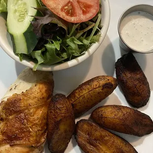 Quarter Chicken with a Salad