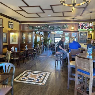 the interior of the pub
