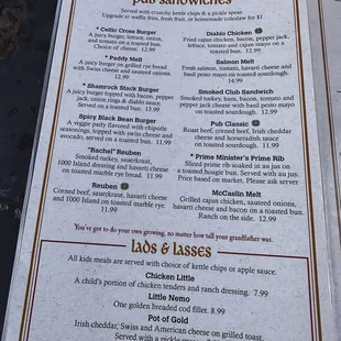 menu