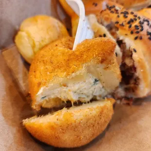 a sandwich with a bite taken out of it