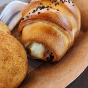a plate of pastries