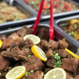 Roasted marinated pork ribs