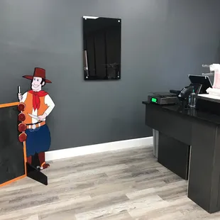 the front desk of a restaurant