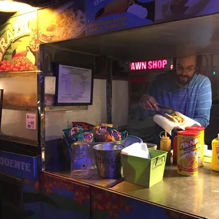 Great Hotdogs, $5 each, gets a 5-Star rating for us! Yum!