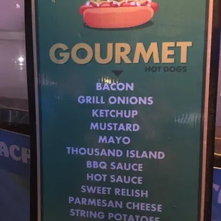 List of topping choices... you can go crazy with it!