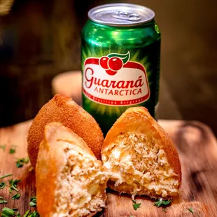The perfect Combination! Guarana and Chicken Coxinha!