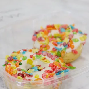 Fruity Pebble Protein Donut