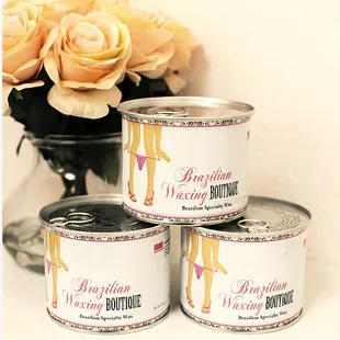 Brazilian Waxing Boutique specialty wax, made with essential oils to minimize any discomfort.