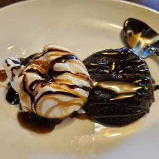 two desserts on a plate