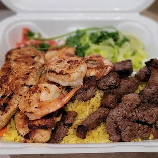 Samba (Shrimp, Chicken, Beef) $13 ~ also comes w/ Black Beans ~