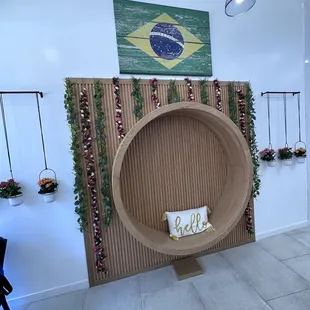 a table and chairs in a room