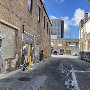 a man walking down the street