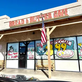 the front of the building