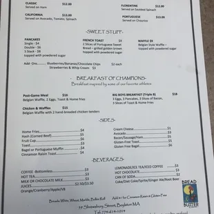 Menu back