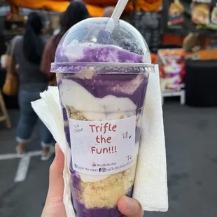 Ube shortcake trifle
