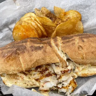 The Admiral, grilled cod w garlic aioli.