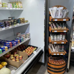 shelves of food