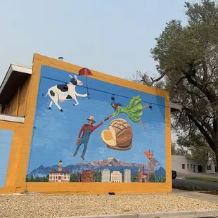a mural on the side of a building