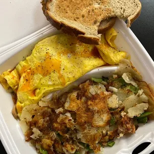 Veggie Omelet, Home Fries &amp; Rye Toast