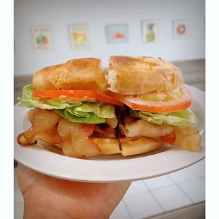 BLT on a plain bagel