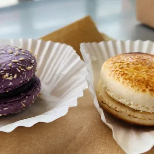 O M G delicious creme brulee macaron...the ube was less flavorful