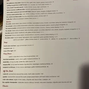Food menu