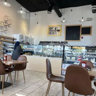 Pastry case and front area.