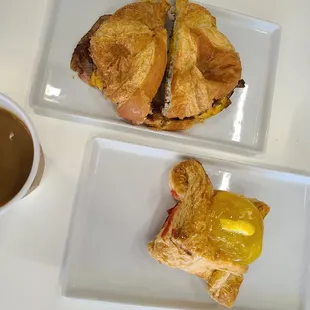 Croissham and lemon turnover