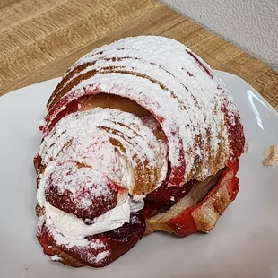 Strawberry and cream croissant