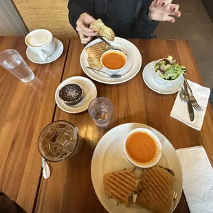 Grilled cheese and soup.